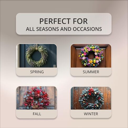 Black No Drilling Required - Universal Wreath Holder for Decorations | Invisible Hook with High-Tech Technology for Door Wreaths & Seasonal Decorations - Hanging Hook for Easy Installation in Saudi Arabia