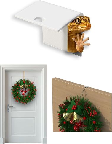 Black No Drilling Required - Universal Wreath Holder for Decorations | Invisible Hook with High-Tech Technology for Door Wreaths & Seasonal Decorations - Hanging Hook for Easy Installation in Saudi Arabia