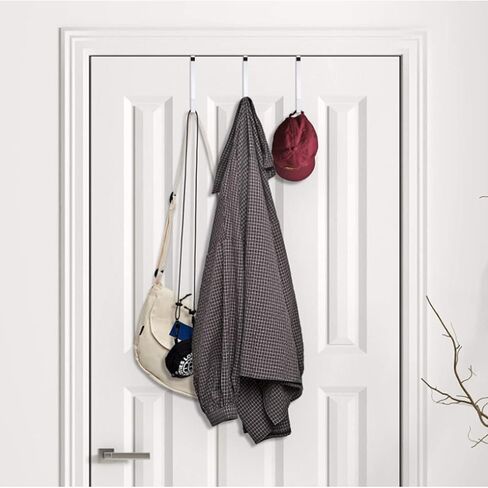 Over Door Wreath Hanger Hook, Thin Metal Overdoor Wreath Holder Seasonal Hanger Hooks for Front or Back Door Wreath Door Hanger Door Back Door Hook (White) in Saudi Arabia