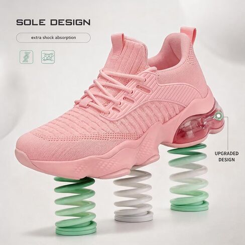 Womens Slip On Walking Shoes Air Running Casual Fashion Tennis Sneakers Comfortable Non Slip Work Athletic Trainers in Saudi Arabia