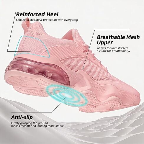 Womens Slip On Walking Shoes Air Running Casual Fashion Tennis Sneakers Comfortable Non Slip Work Athletic Trainers in Saudi Arabia