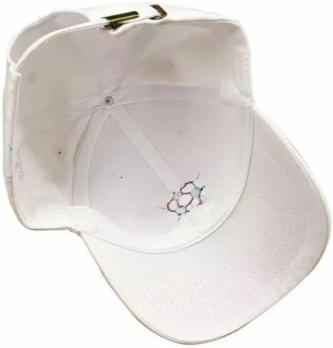 Structured Soccer Cap for Men Women, Adjustable Baseball Hat with Embroidered Soccer Ball Design, Sports Fan Hat for Outdoor Travel & Everyday Wear White in Kuwait