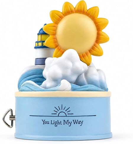 Bowu You are My Sunshine Music Box Figurine, Hand-Painted Lighthouse Ocean Collectible, Plays You are My Sunshine, Gift for Mom Dad Parents from Daughter Son, Mother’s Day Father’s Day Birthday Gift in Saudi Arabia