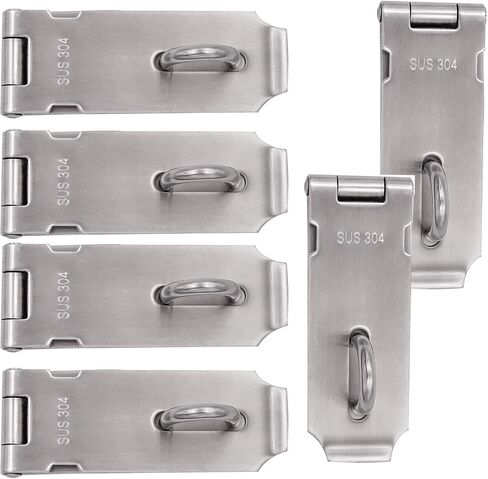 2 PCS 3 Inch Padlock Hasp, KINJOEK Stainless Steel Security Door Clasp Hasp Lock Latch, 2mm Extra Thick Door Gate Bolt Lock with 16 Mounting Screws in Saudi Arabia