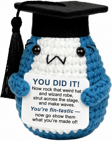 2026 Graduation Gifts for Men Women Her Him, Congrats Grad Gift for College Senior High School Masters Bachelors Degree Graduate Daughter Friend, Small Crochet Shark Desk Decor in Kuwait