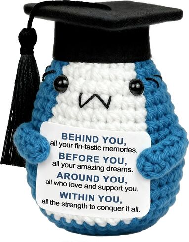 2026 Graduation Gifts for Men Women Her Him, Congrats Grad Gift for College Senior High School Masters Bachelors Degree Graduate Daughter Friend, Small Crochet Shark Desk Decor in Kuwait