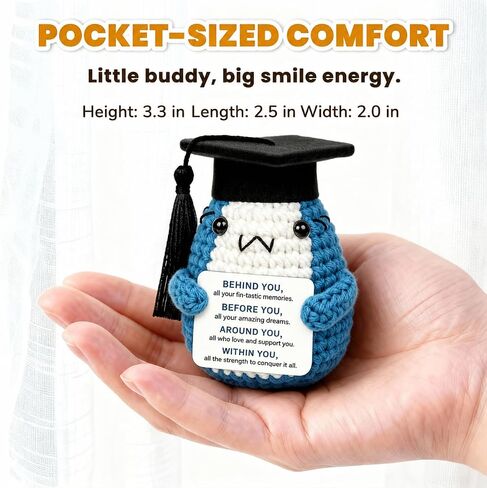 2026 Graduation Gifts for Men Women Her Him, Congrats Grad Gift for College Senior High School Masters Bachelors Degree Graduate Daughter Friend, Small Crochet Shark Desk Decor in Kuwait