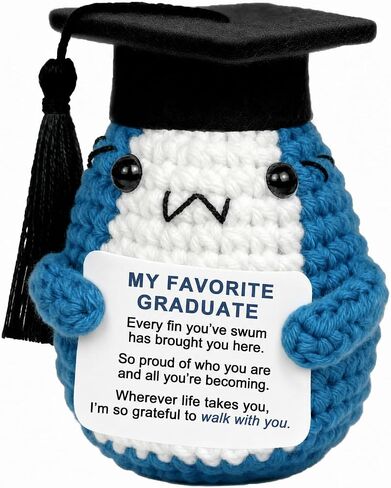 2026 Graduation Gifts for Men Women Her Him, Congrats Grad Gift for College Senior High School Masters Bachelors Degree Graduate Daughter Friend, Small Crochet Shark Desk Decor in Kuwait