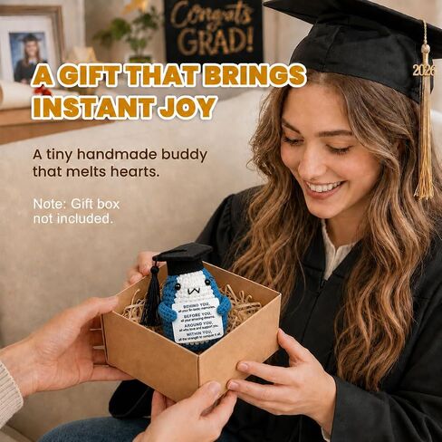 2026 Graduation Gifts for Men Women Her Him, Congrats Grad Gift for College Senior High School Masters Bachelors Degree Graduate Daughter Friend, Small Crochet Shark Desk Decor in Kuwait