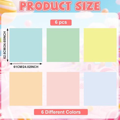 party greeting 6PCS Classroom Cabinet Curtain for Shelves Back to School Curtain 24.6 X 24 Inch Self Adhesive Curtains for School Kindergarten Daycare Primary Playroom Decor Pastel Candy in Kuwait