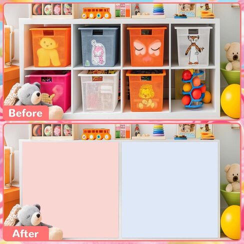 party greeting 6PCS Classroom Cabinet Curtain for Shelves Back to School Curtain 24.6 X 24 Inch Self Adhesive Curtains for School Kindergarten Daycare Primary Playroom Decor Pastel Candy in Kuwait
