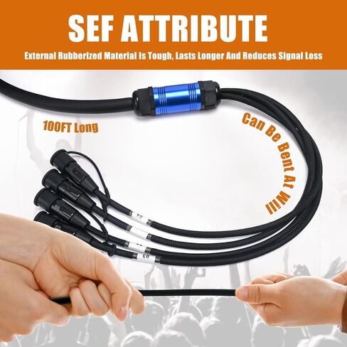Jamesin CAT6 Shielded Ethercon Cable, 25 Feet, with Booted Rj45, Tactical Locking Ethernet, and Converta-Shell Connectors, for Studio Setups, Touring, Stage Production, Concerts & Other Applications in Saudi Arabia