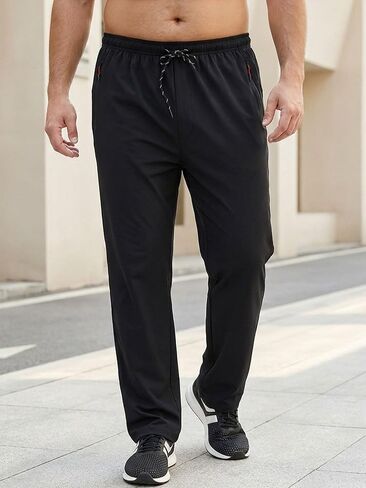 Men's Plus Size Athletic Pants Quick Dry Workout Jogging with Zipper Pocket in Kuwait