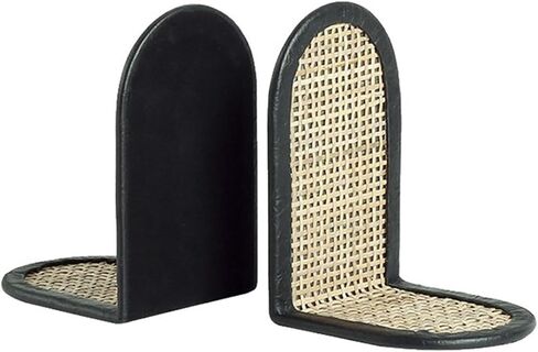 Bookend Support Bookends Chinese Retro Bamboo Leather L-Shape Book Holder Bookshelf Ends for Shelves Study Office Desk Bookends in Saudi Arabia