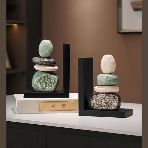 Bookend Support Bookends Heavy Duty Book Ends for Shelves Decorative Ceramic Stopper Abstract Desgin Dividers Holders Stand for Office Library Bookends in Saudi Arabia