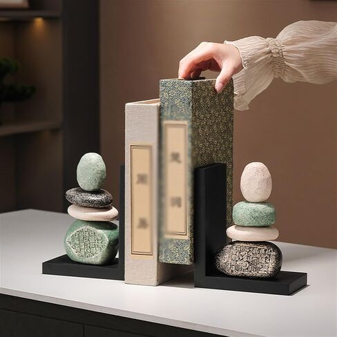 Bookend Support Bookends Heavy Duty Book Ends for Shelves Decorative Ceramic Stopper Abstract Desgin Dividers Holders Stand for Office Library Bookends in Saudi Arabia