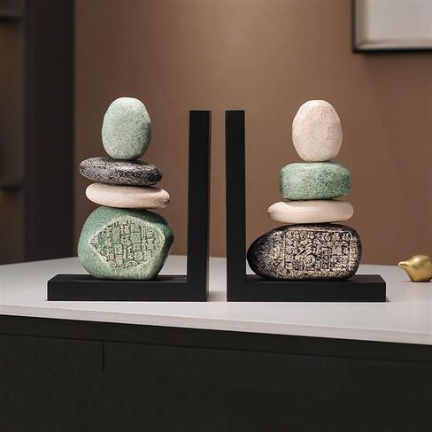 Bookend Support Bookends Heavy Duty Book Ends for Shelves Decorative Ceramic Stopper Abstract Desgin Dividers Holders Stand for Office Library Bookends in Saudi Arabia