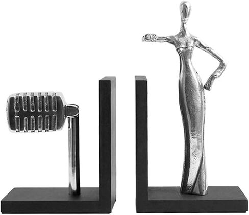 Bookend Support Decorative Bookends, Unique Metal Book Ends to Hold Books Heavy Duty for Office Desk, Modern Home Decor, Shelf Decoration Bookends in Saudi Arabia