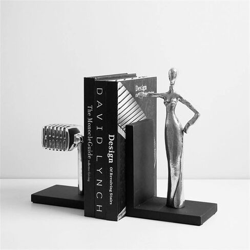 Bookend Support Decorative Bookends, Unique Metal Book Ends to Hold Books Heavy Duty for Office Desk, Modern Home Decor, Shelf Decoration Bookends in Saudi Arabia