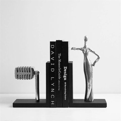 Bookend Support Decorative Bookends, Unique Metal Book Ends to Hold Books Heavy Duty for Office Desk, Modern Home Decor, Shelf Decoration Bookends in Saudi Arabia