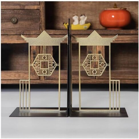 Bookend Support Book Ends Decorative - Chinese Retro Ornament Bookends for Home Office Desk Bookshelf Decoration Bookends in Kuwait