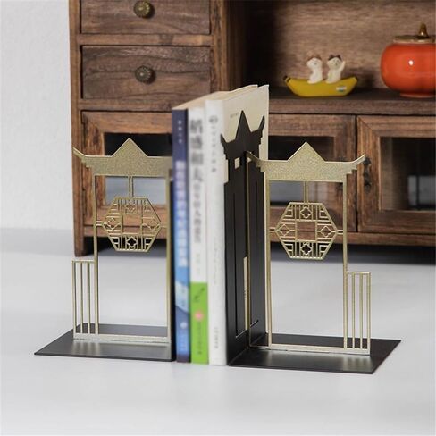 Bookend Support Book Ends Decorative - Chinese Retro Ornament Bookends for Home Office Desk Bookshelf Decoration Bookends in Kuwait