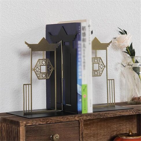Bookend Support Book Ends Decorative - Chinese Retro Ornament Bookends for Home Office Desk Bookshelf Decoration Bookends in Kuwait
