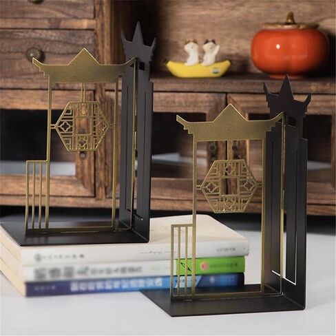 Bookend Support Book Ends Decorative - Chinese Retro Ornament Bookends for Home Office Desk Bookshelf Decoration Bookends in Kuwait