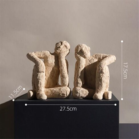 Bookend Support Minimalist Figure Sculpture Bookend Resin for Heavy Books, Decorative Shelf Bookends Bookends in Kuwait
