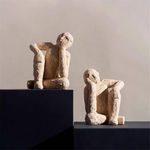 Bookend Support Minimalist Figure Sculpture Bookend Resin for Heavy Books, Decorative Shelf Bookends Bookends in Kuwait