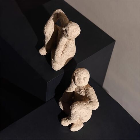 Bookend Support Minimalist Figure Sculpture Bookend Resin for Heavy Books, Decorative Shelf Bookends Bookends in Kuwait