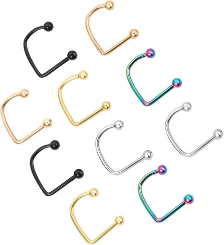 16G الفولاذ المقاوم للصدأ الشفاه مونرو ميدوسا مسمار ثقب U على شكل الكرة مخروط ليبي حلقة Labret الشفاه خواتم ثقب المجوهرات 8 مم 10 مم 12 مم (12 مم) in Kuwait