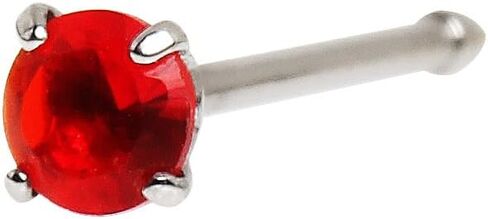 316L Surgical Steel 18 Gauge (1mm) Stud Nose Ring with 3mm Prong Set Round Gem **Choose Color** in Kuwait