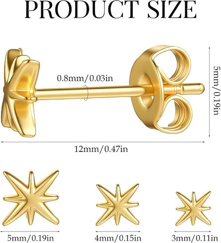 3pcs Flat Back Earrings Gold Plated Tiny Stud Earrings Threadless Nose Stud Cute Small Flatback Earring Cartilage Jewelry for Helix Tragus Conch Nose Piercing Dainty Earring Set in Saudi Arabia