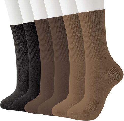 J-BOX Women Cotton Crew Socks - Soft Comfort Dress Socks for Business & Casual, Above Ankle Wear,6 Pairs, size 6-12 in Saudi Arabia