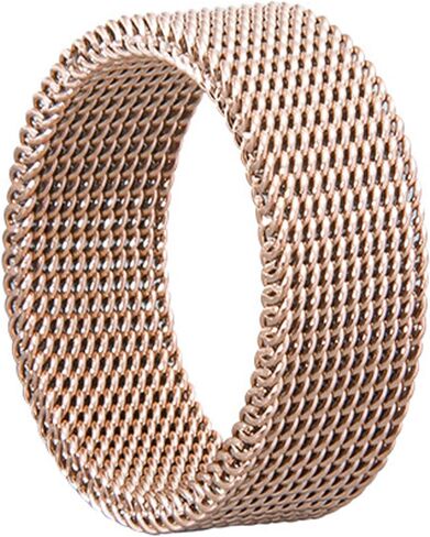 Size 6 Gold Band Ring for Men Women Trendy, Waterproof Stainless Steel Finger Ring Non Tarnish, Anniversary Birthday Valentine's Day Gifts, Woven Grid Ring Fashion Jewelry Accessories. in Saudi Arabia