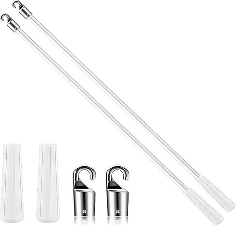 2 PCS 17 Inch Blind Wand, Vertical Blinds Replacement Parts with Hook, White Fiberglass Window Blind Tilt Wand for Windows Curtain Door Supplies in Saudi Arabia