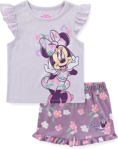 Disney Minnie Mouse Girls Short Sleeve Shirt and Shorts Set for Toddler to Big Kids in Kuwait
