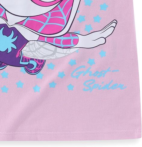 طقم تي شيرت قصير الأكمام للفتيات من Marvel Spider-Gwen Ghost Spider وسروال قصير للدراجة للأطفال الصغار وحتى الأطفال الكبار in Kuwait