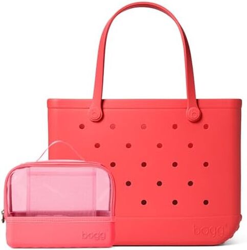 BOGG BAG Boggs N’ Ends Travel Organizer (Capri Coral) + Original, Large Tote (Coral Me Mine) – Durable, Washable, Tip-proof – Beach, Pool, Boat, Work, Sports in Kuwait