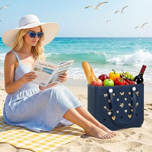 Charms for Bogg Bag, Butterfly Flowers for Bogg Bag Accessories Charms, Black Gold Charm & Bling Pearl Chain Compatible with Simply Southern Beach Bags Tote, Insert for Rubber Beach Tote Handbag (21 Pcs) in Saudi Arabia