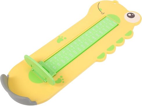 LIFKOME Foot Measuring Device and Shoe Sizer Tool, Yellow Dinosaur Design, Precise Foot Gauge Ruler and Shoe Size Measurement at Home in Kuwait