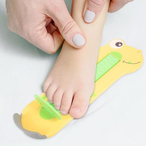 LIFKOME Foot Measuring Device and Shoe Sizer Tool, Yellow Dinosaur Design, Precise Foot Gauge Ruler and Shoe Size Measurement at Home in Kuwait