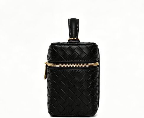 Women's Square Box Crossbody Purse Mini Woven L19 Satchel Bag Trendy PU Leather Shoulder Handbag with Adjustable Strap in Kuwait