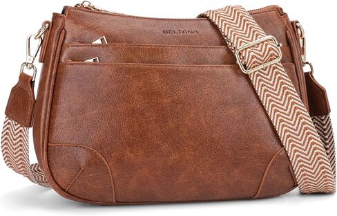 BELTANA Medium Crossbody Bags for Women Trendy Vegan Leather Hobo Purses Shoulder Handbags with Wide Adjustable Strap | Multiple Pockets in Kuwait