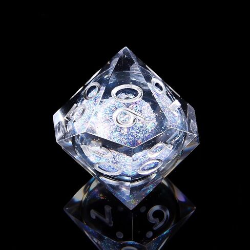 WSJSWQ Liquid Core DND Dice Set, 7pcs Resin Sharp Edge Polyhedral D&D Dice for Dungeons and Dragons TTRPG Role Playing Games with Gifts Box (Galaxy) in Saudi Arabia