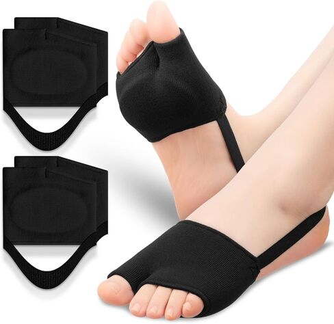 Metatarsal Pads for Women & Men 2 Pairs with Gel Inserts,Ball of Foot Pain Relief for Metatarsalgia,Sesamoiditis & Morton's Neuroma (Black Small) in Saudi Arabia