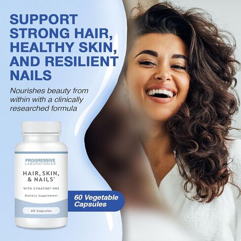 Hair, Skin & Nails Supplement – Dietary Supplements with Keratin (Cynatine HNS), Bamboo Silica, Biotin & TRAACS Minerals – Supports Strong Hair, Smooth Skin & Resilient Nails – 60 Vegetable Capsules in Saudi Arabia