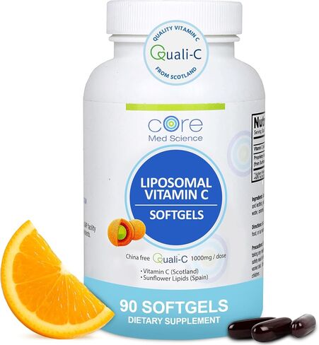 Core Med Science Liposomal Vitamin C 1000mg, 270 Softgels - Non-GMO Natural Liposomal Vitamin C Supplement that Promotes Healthy Skin - Immune System Booster for Adults, Supports Collagen Formation in Saudi Arabia