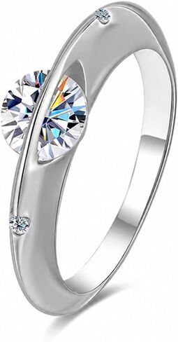 S925 Sterling Silver Moissanite Celestial Spin Silver Rotating Solitaire Band Ring, Rotatable Planet Ring for Women, Cosmic Spinning Jewelry, Elegant Fidget Ring Gift for Her in Saudi Arabia